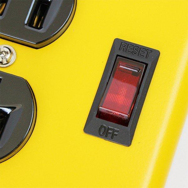 Fargo American Retro STEELTAP Iron AC 4 Outlets with Lightning Surge Guard PT400YE Yellow