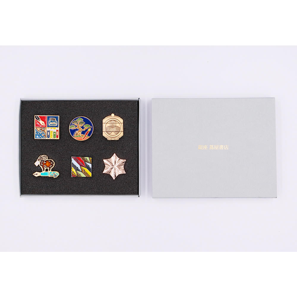 GINZA TSUTAYA BOOKS Original Pins Complete Set for Stationery Lovers