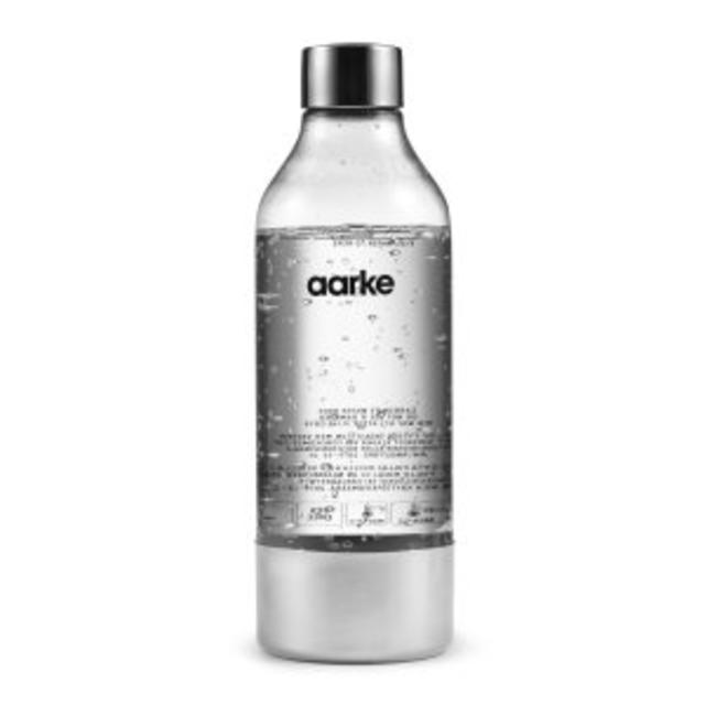 CLEAR/STEEL aarke Carbonator PET Water Bottle