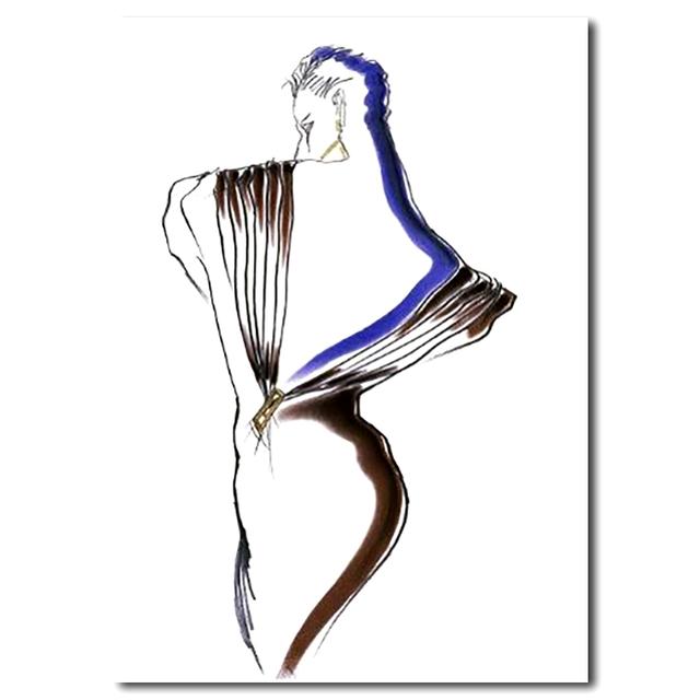 BACKLESS VALENTINO EVENING DRESS 1984 Tony Viramontis Giclee Print