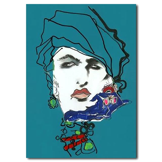 MIKE HILL PORTRAIT STUDY WITH TURBAN 1986 Tony Viramontis Giclee Print