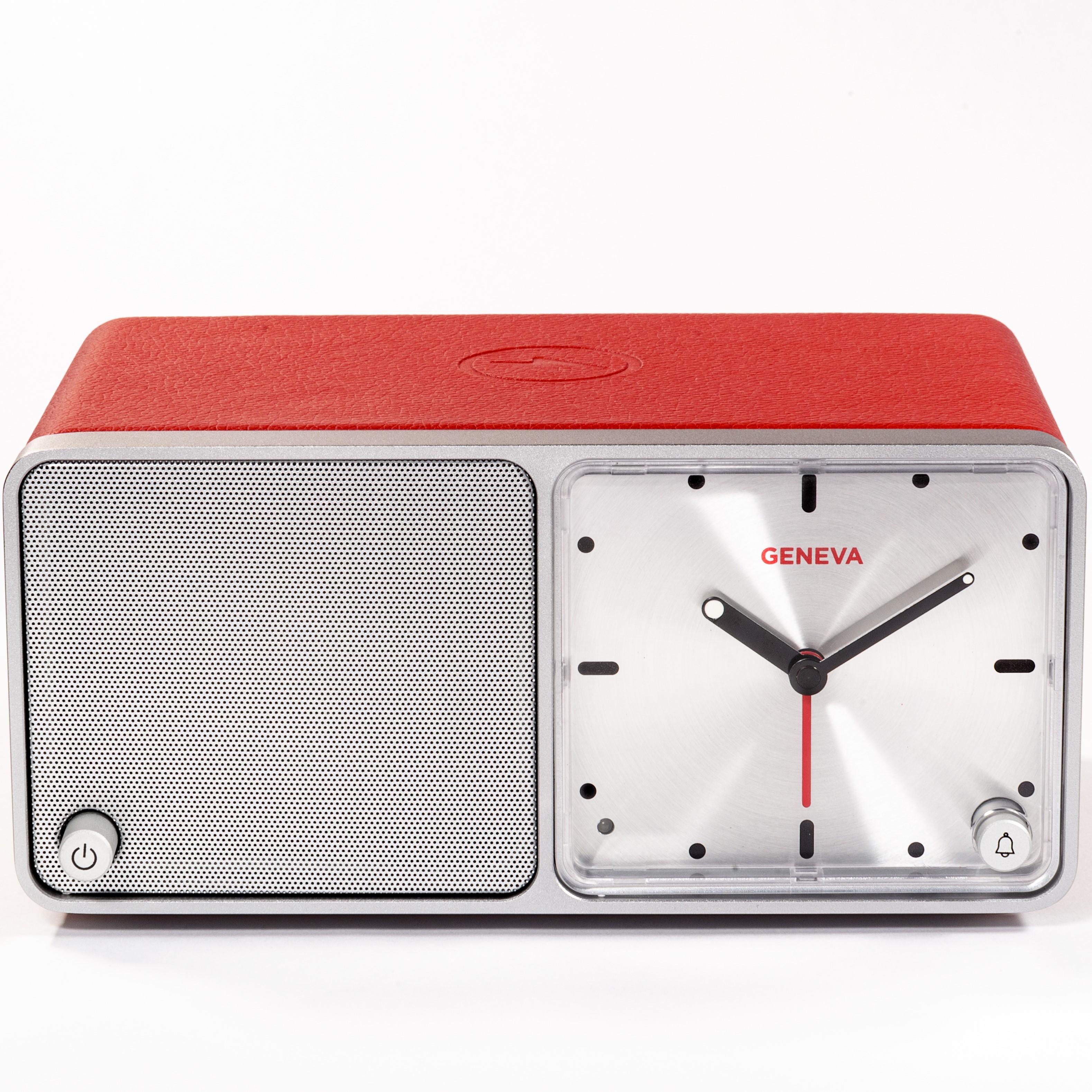 GENEVA Bluetooth(R) Speaker with Clock GENEVA Time (Red)