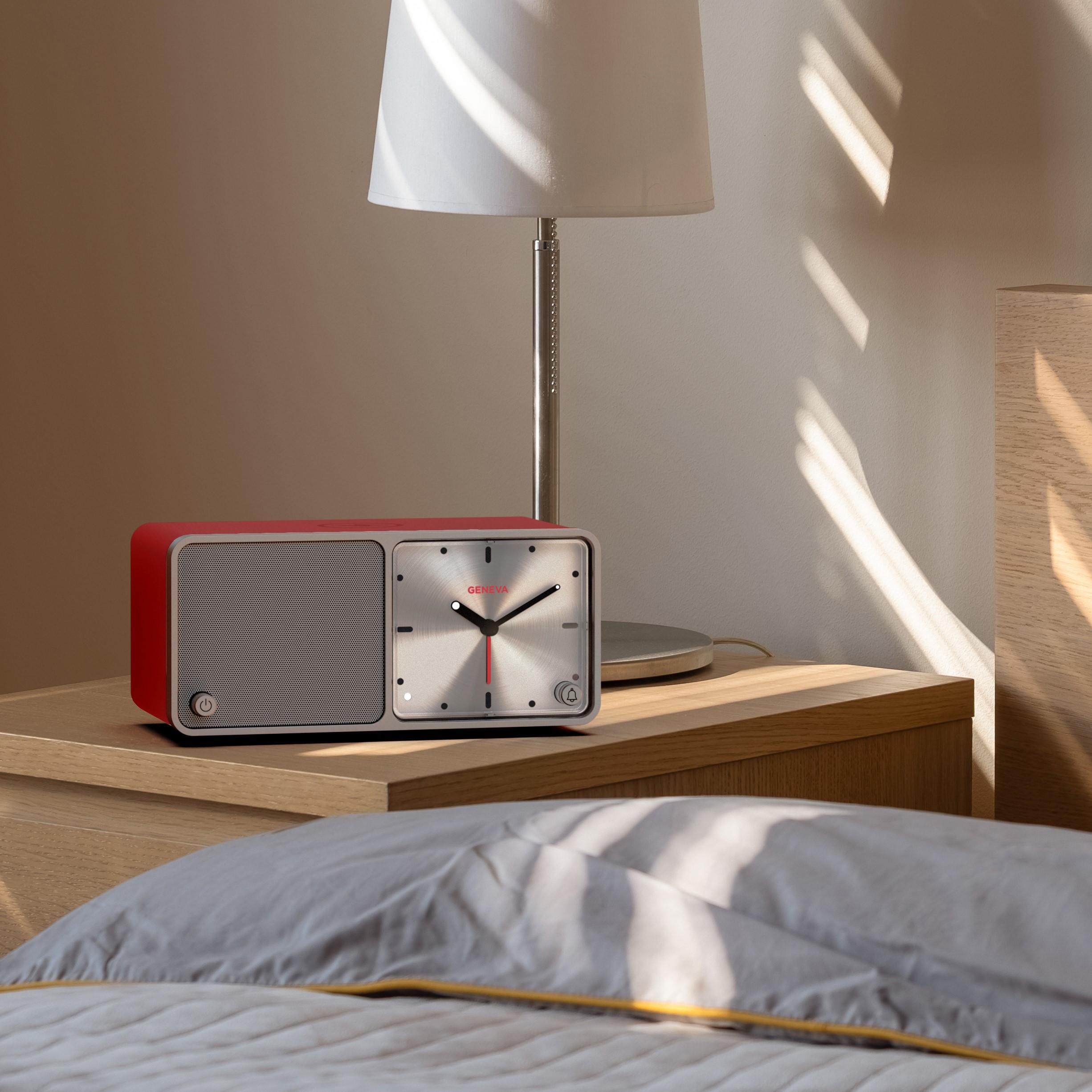 GENEVA Bluetooth(R) Speaker with Clock GENEVA Time (Red)