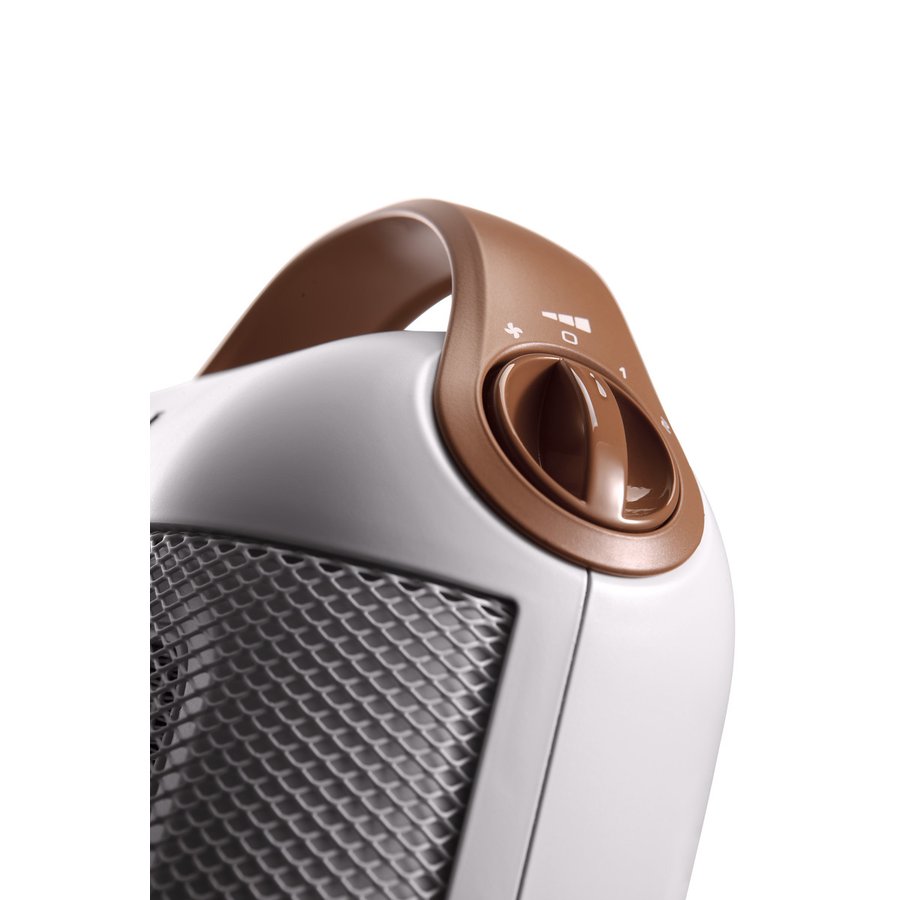 DeLonghi Capsula Ceramic Fan Heater, Ivory White