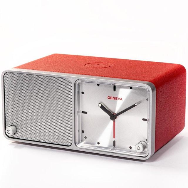 GENEVA Bluetooth(R) Speaker with Clock GENEVA Time (Red)