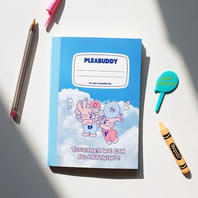 [ondat!] PLEABUDDY B6 Notebook (Sky Blue/Pink) / BALLOON FRIENDS