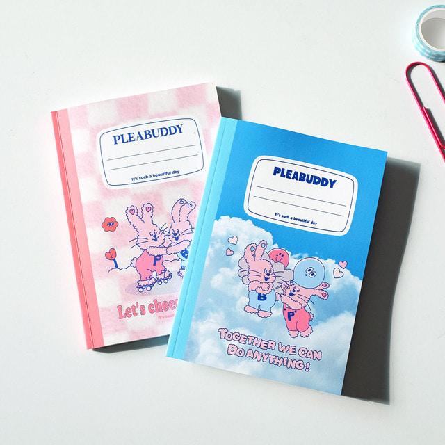 [ondat!] PLEABUDDY B6 Notebook (Sky Blue/Pink) / BALLOON FRIENDS