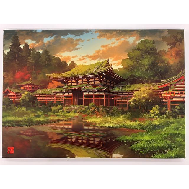 [Double T-Points] Fantasy of the Phoenix Hall of Byodo-in Temple (canvas art).