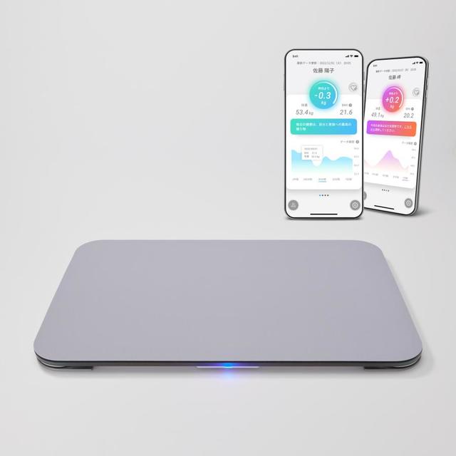 Smart Bath Mat with Weight Scale and Smartphone Link, Gray