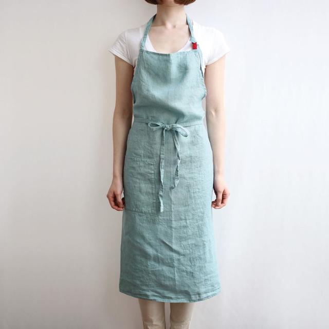 Lino e Lina A181 Full Apron Manon Aqua Blue