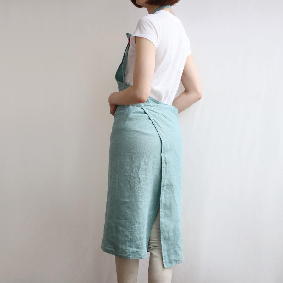 Lino e Lina A181 Full Apron Manon Aqua Blue