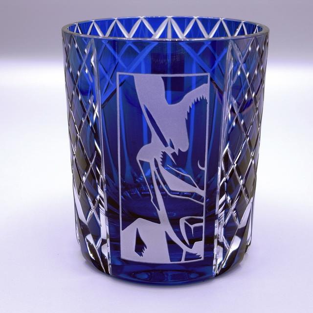 [TSUTAYA BOOKS Original/Made to Order] Ultraman Zero Edo Kiriko Glass Blue