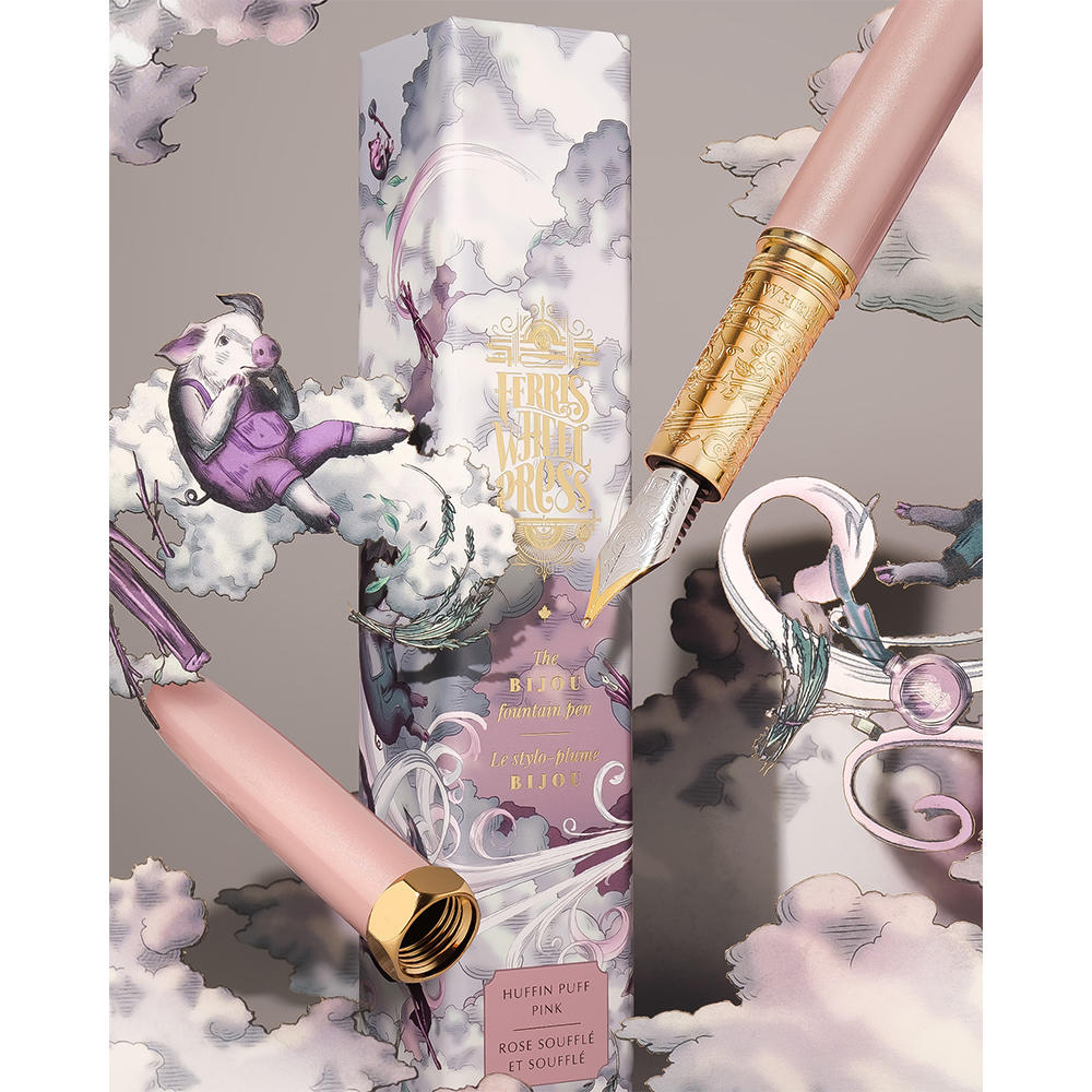 [Selectable nib width] Ferris Wheel Press Fountain Pen Bijou Huffin Puff Pink Ferris