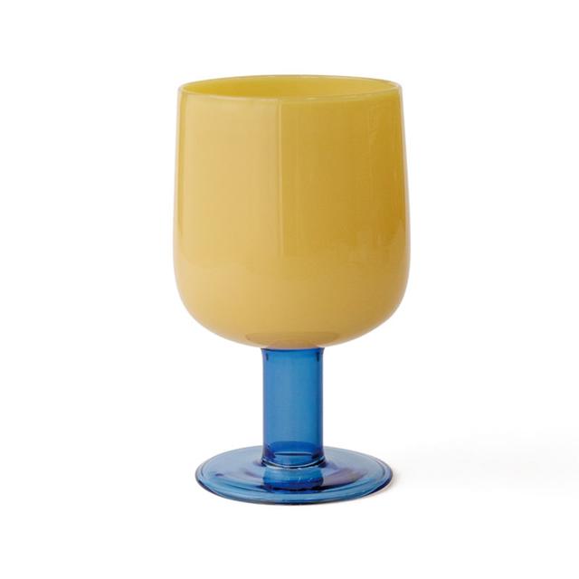 [amabro] Yellow &amp; Blue Wine Glasses