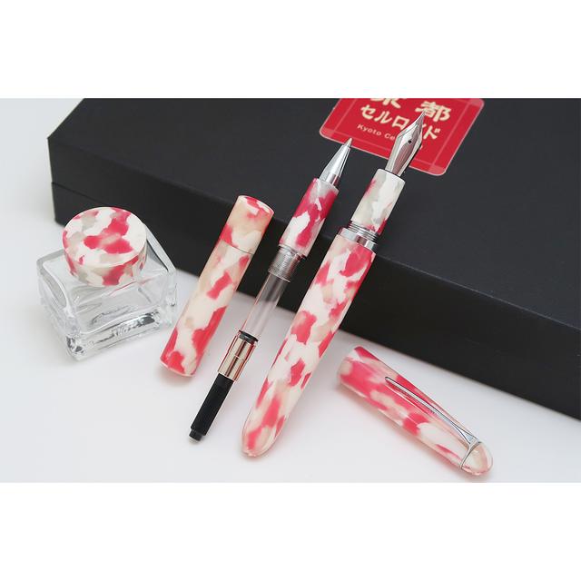 Kyoto Celluloid Fountain Pen Multi-Pen &quot;Sakura&quot; Set / Fountain Pen Line Width: F