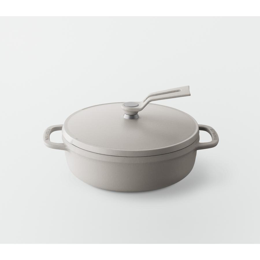 Vermicular Oven Pot 2 Shallow 18cm Matte Linen Beige