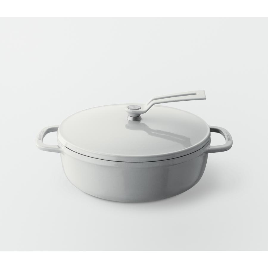 Vermicular Oven Pot 2 Shallow 22cm Sea Salt White