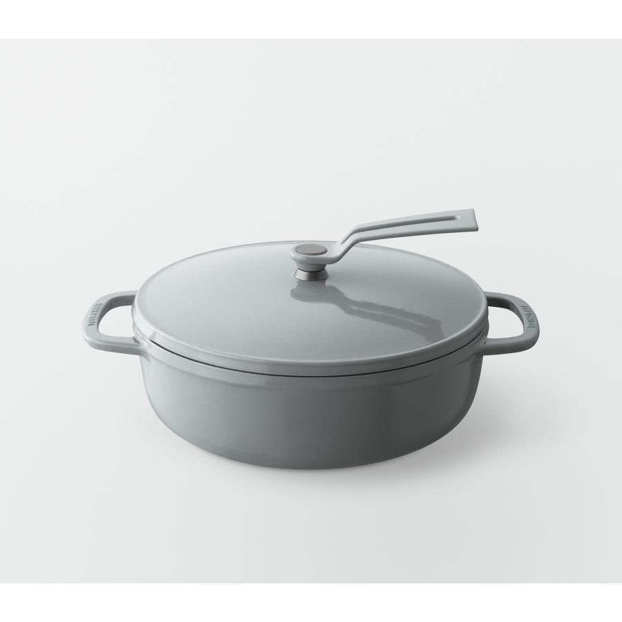 Vermicular Oven Pot 2 Shallow 22cm Oyster Gray