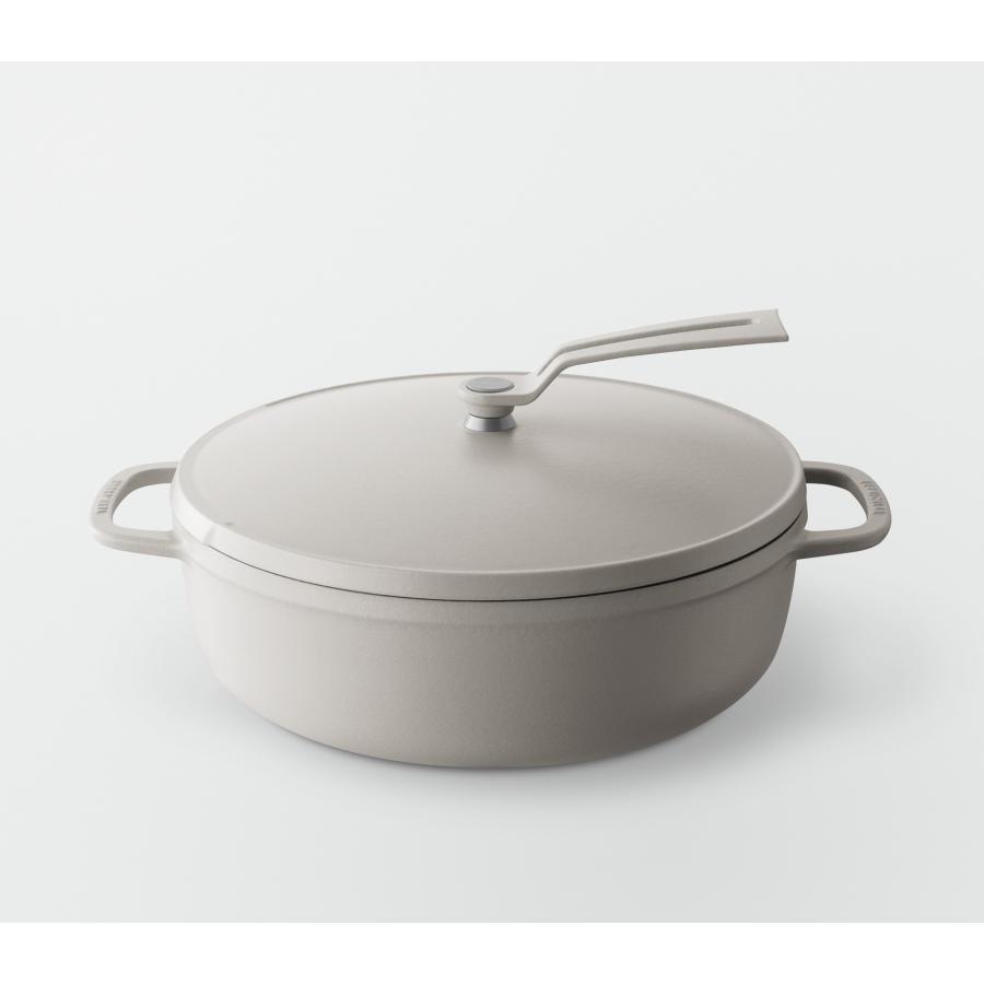 Vermicular Oven Pot 2 Shallow 26cm Matte Linen Beige