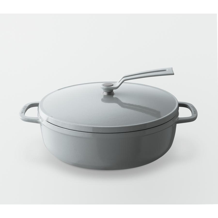 Vermicular Oven Pot 2 Shallow 26cm Oyster Gray