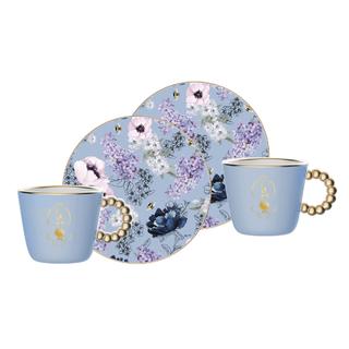 Bialetti Bridgerton Cup and Saucer, Bridgerton Blue, Set of 2