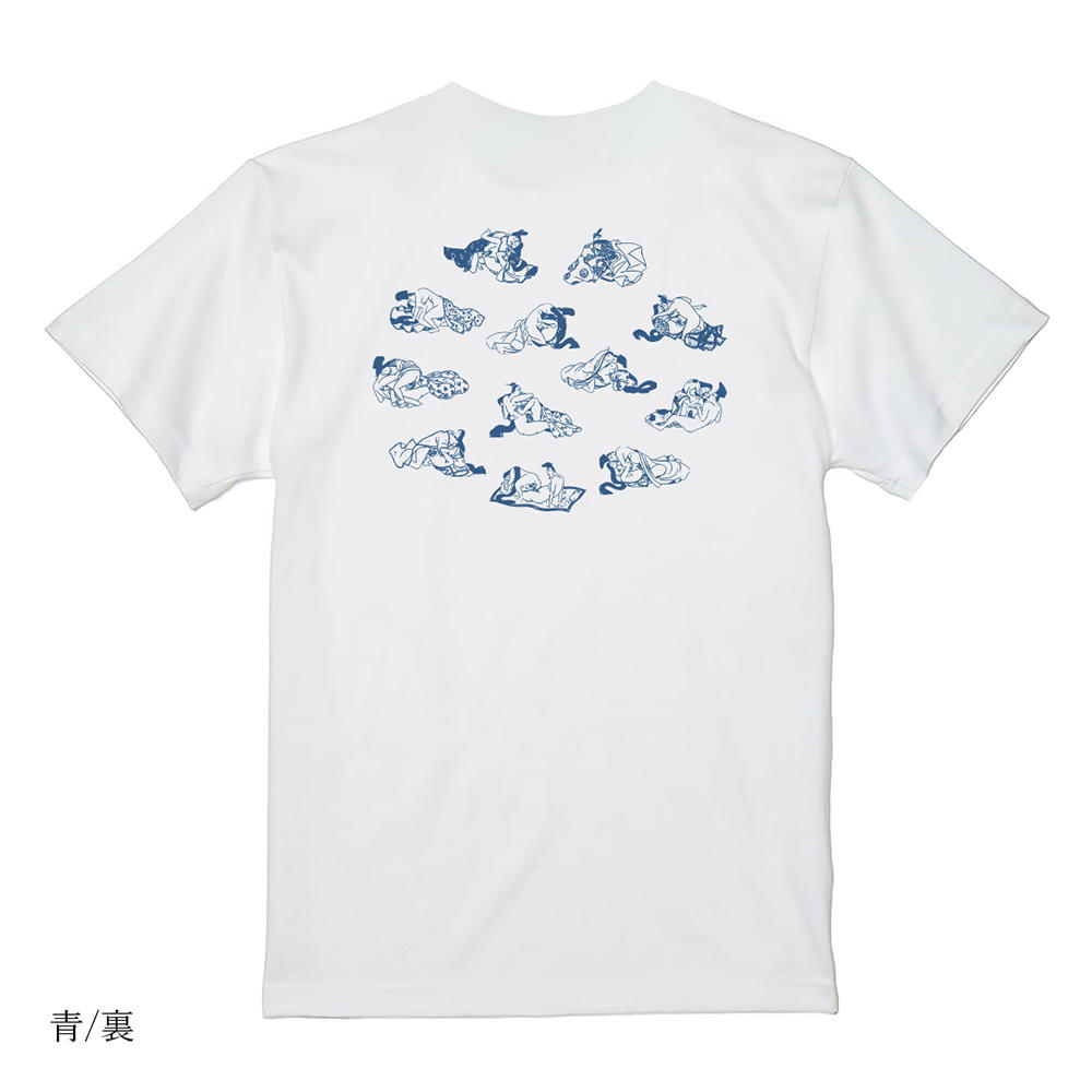 【グッズ：春画】Ｔシャツ　競艶図（青）