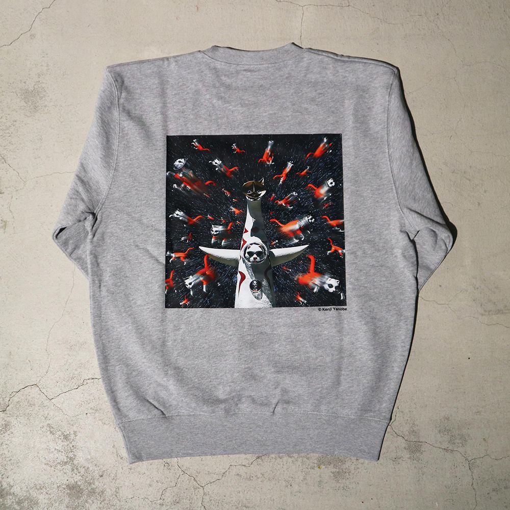 [Yanobe Kenji, 3 sizes] BIG CAT BANG Sweatshirt/Gray